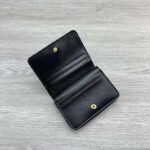Gucci Unisex GG Mini Wallet Gucci Script Black Leather Taffeta Lining – Image 6