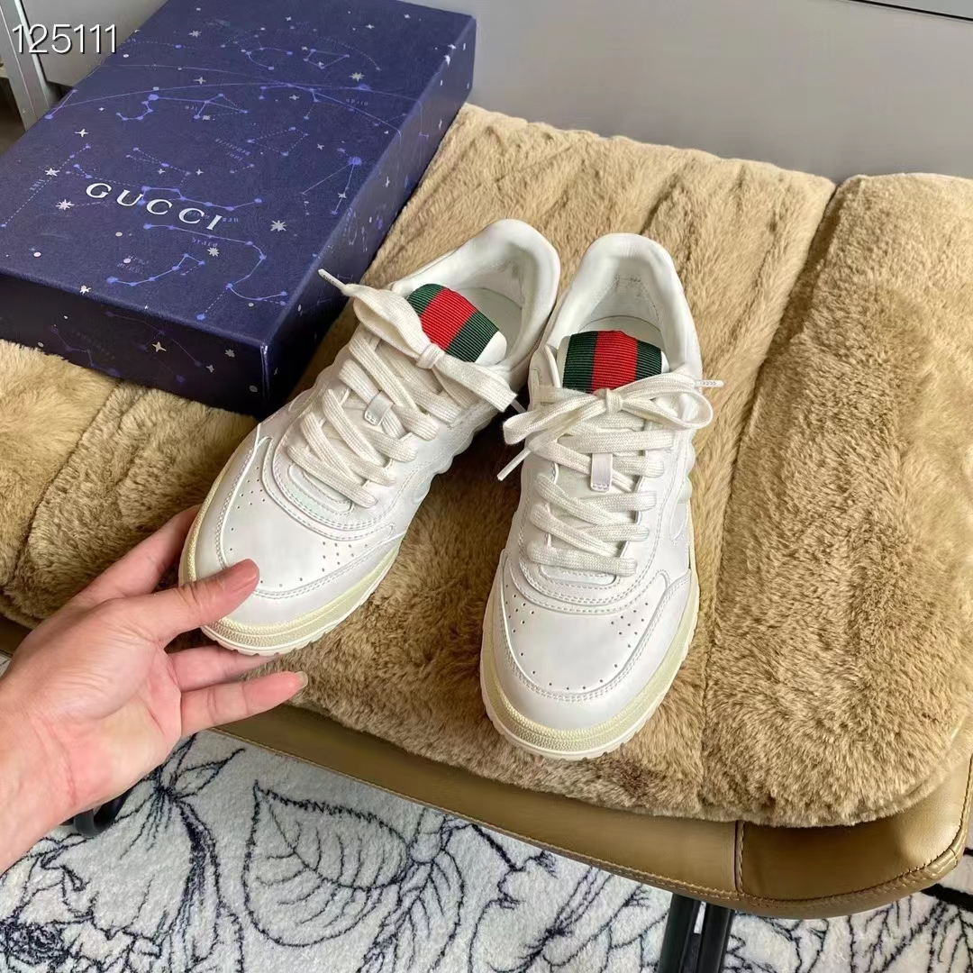 Gucci Unisex GG Re-Web Sneaker Script Interlocking G Low Heel