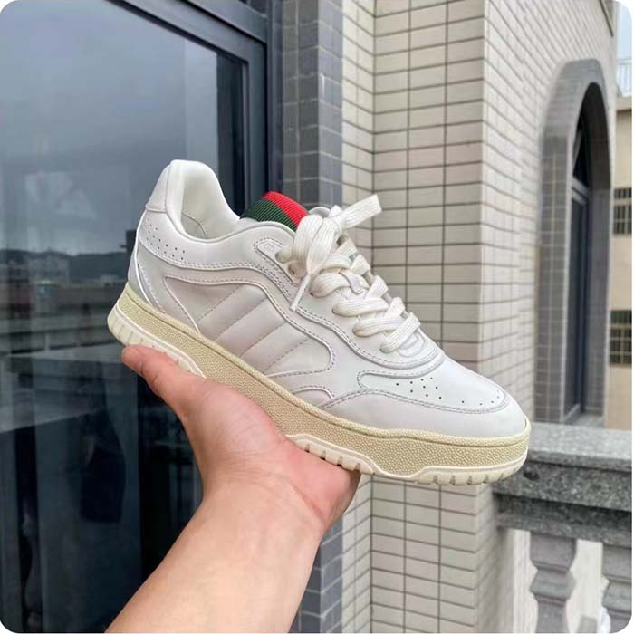 Gucci Unisex GG Re-Web Sneaker Script Interlocking G Low Heel
