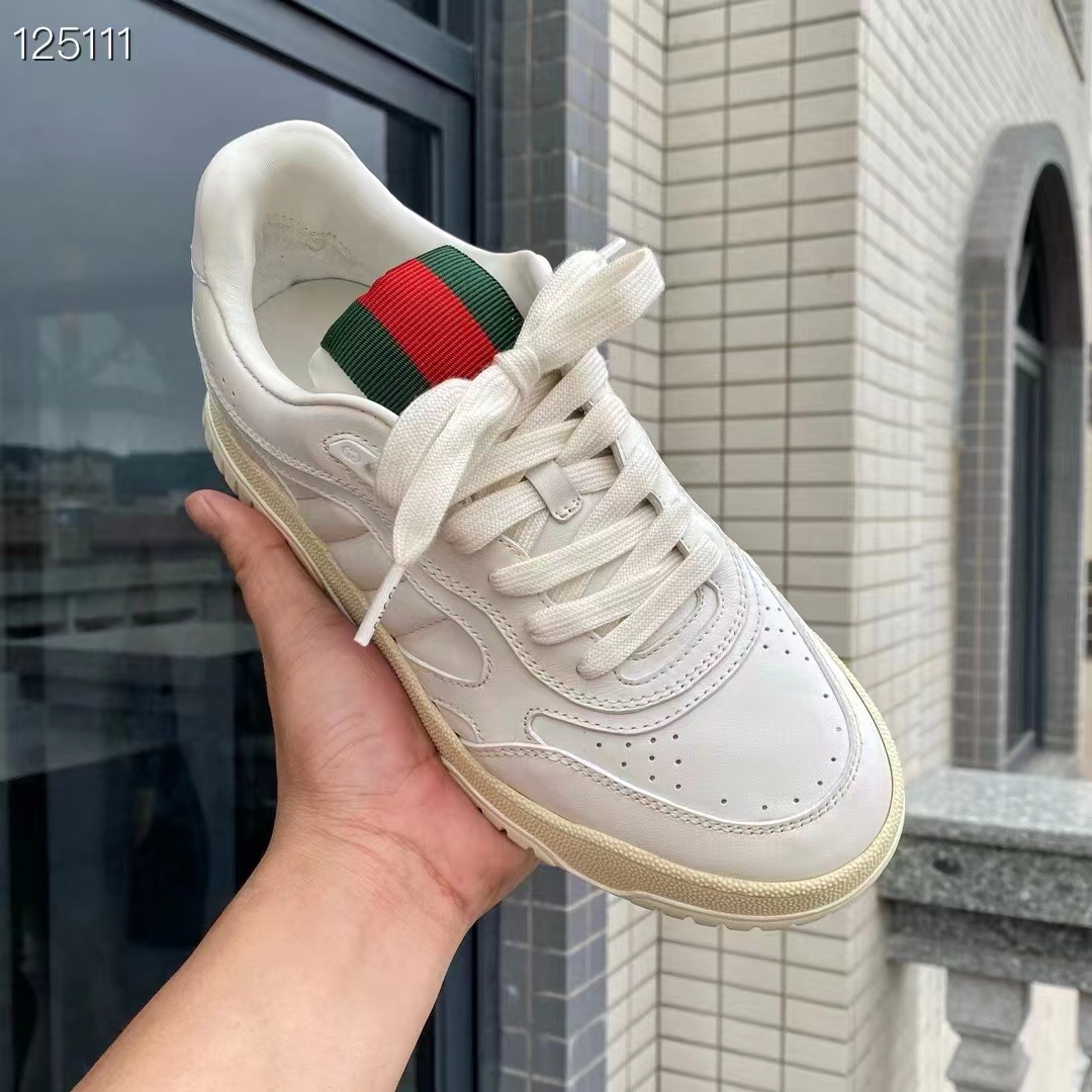 Gucci Unisex GG Re-Web Sneaker Script Interlocking G Low Heel