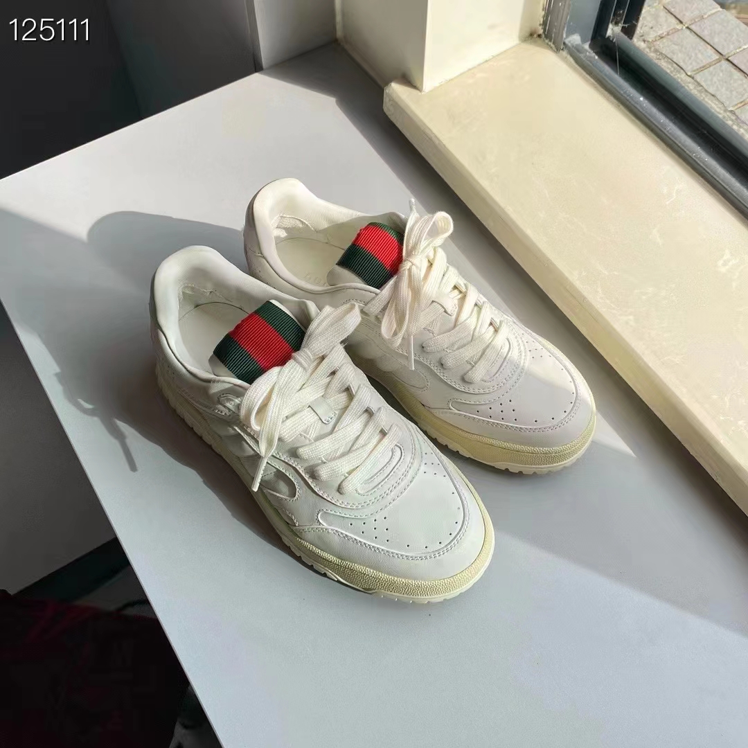 Gucci Unisex GG Re-Web Sneaker Script Interlocking G Low Heel