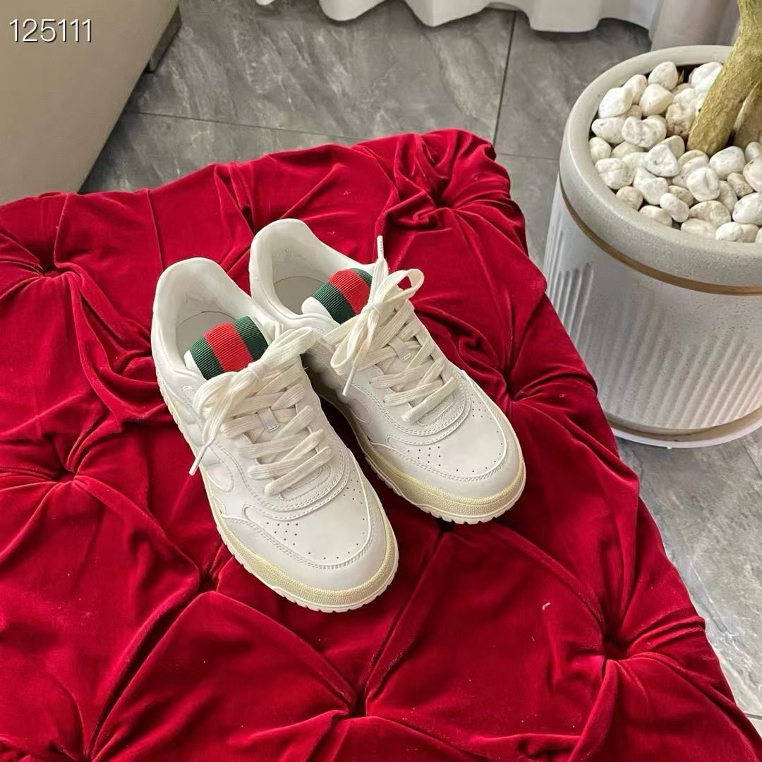 Gucci Unisex GG Re-Web Sneaker Script Interlocking G Low Heel