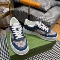 Gucci Unisex GG Sneaker Beige Blue GG Supreme Canvas Mid-Heel (3)