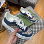 Gucci Unisex GG Sneaker Beige Blue GG Supreme Canvas Mid-Heel - Image 7