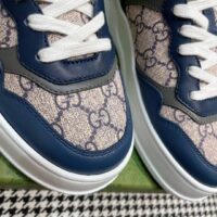 Gucci Unisex GG Sneaker Beige Blue GG Supreme Canvas Mid-Heel (3)