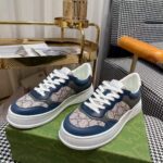 Gucci Unisex GG Sneaker Beige Blue GG Supreme Canvas Mid-Heel - Image 3
