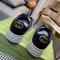 Gucci Unisex GG Sneaker Black Grey GG Supreme Canvas Mid-Heel (8)