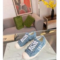Gucci Unisex GG Sneaker Blue Denim Rubber Sole Lace Up Flat (2)