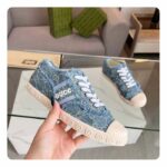 Gucci Unisex GG Sneaker Blue Denim Rubber Sole Lace Up Flat - Bild 9
