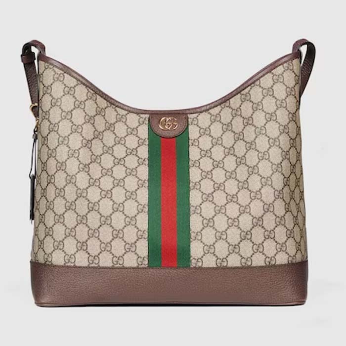 Gucci Unisex Ophidia GG Medium Shoulder Bag Beige Supreme Canvas