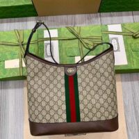 Gucci Unisex Ophidia GG Medium Shoulder Bag Beige Supreme Canvas (4)
