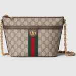 Gucci Unisex Ophidia GG Mini Shoulder Bag Beige Ebony Supreme Canvas