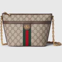 Gucci Unisex Ophidia GG Mini Shoulder Bag Beige Ebony Supreme Canvas