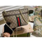 Gucci Unisex Ophidia GG Mini Shoulder Bag Beige Ebony Supreme Canvas – Bild 4