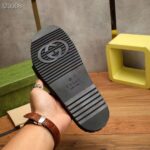 Gucci Unisex Slide Sandal Interlocking G Black Leather Flat – Bild 10