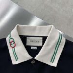 Gucci Women Cotton Piquet Polo Interlocking G Black Side Vents Short Sleeves - Imagen 5