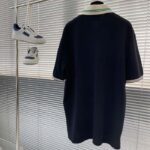 Gucci Women Cotton Piquet Polo Interlocking G Black Side Vents Short Sleeves - Imagen 3