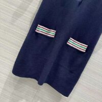 Gucci Women Fine Knit Dress Embroidery GG Heart Point Collar (9)