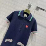 Gucci Women Fine Knit Dress Embroidery GG Heart Point Collar – Image 4
