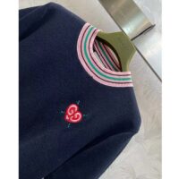 Gucci Women Fine Knit Sweater Embroidery GG Heart Round Neck (7)