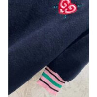 Gucci Women Fine Knit Sweater Embroidery GG Heart Round Neck (7)