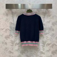 Gucci Women Fine Knit Sweater Embroidery GG Heart Round Neck (7)