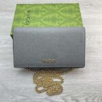 Gucci Women GG Chain Wallet Gucci Script Pale Green Leather Taffeta - Image 2