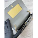 Gucci Women GG Chain Wallet Gucci Script Pale Green Leather Taffeta - Image 9