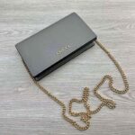 Gucci Women GG Chain Wallet Gucci Script Pale Green Leather Taffeta - Image 4