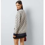 Gucci Women GG Cotton Jacquard Cardigan V-Neck Two Front Pockets - Image 11