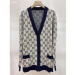 Gucci Men GG Cotton Jacquard Cardigan V-Neck Two Front Pockets - immagine 2