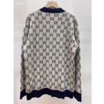 Gucci Men GG Cotton Jacquard Cardigan V-Neck Two Front Pockets - immagine 3