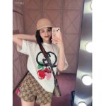 Gucci Women GG Cotton Jersey Printed T-Shirt Crewneck Short Sleeves - Image 11