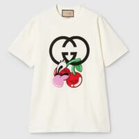 Gucci Women GG Cotton Jersey Printed T-Shirt Crewneck Short Sleeves (3)