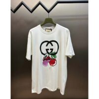 Gucci Women GG Cotton Jersey Printed T-Shirt Crewneck Short Sleeves (3)