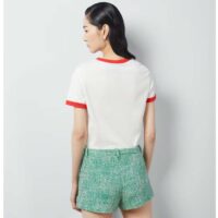 Gucci Women GG Cotton Jersey Printed T-Shirt Crewneck Short Sleeves White (11)