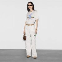 Gucci Women GG Cotton Jersey Printed T-Shirt White Crewneck Short Sleeves (8)