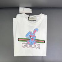 Gucci Women GG Cotton Jersey Printed T-Shirt White Crewneck Short Sleeves (8)