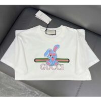 Gucci Women GG Cotton Jersey Printed T-Shirt White Crewneck Short Sleeves (8)