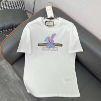 Gucci Women GG Cotton Jersey Printed T-Shirt White Crewneck Short Sleeves (8)