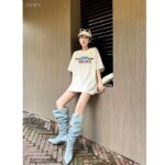 Gucci Women GG Cotton Jersey T-Shirt Print White Crewneck Short Sleeves - Image 12
