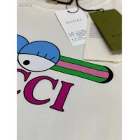 Gucci Women GG Cotton Jersey T-Shirt Print White Crewneck Short Sleeves (8)