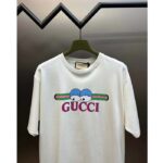Gucci Men GG Cotton Jersey T-Shirt Print White Crewneck Short Sleeves - Image 4