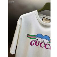 Gucci Women GG Cotton Jersey T-Shirt Print White Crewneck Short Sleeves (8)