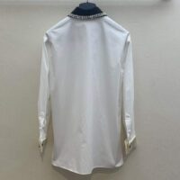 Gucci Women GG Cotton Shirt Detachable Collar White Poplin Long Sleeves (5)