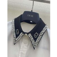 Gucci Women GG Cotton Shirt Detachable Collar White Poplin Long Sleeves (5)