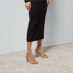 Gucci Women GG Horsebit Mid-Heel Sandal Metallic Gold Leather Crystals - Image 11