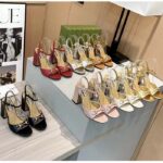 Gucci Women GG Horsebit Sandal Brown Leather High Heel Ankle Buckle – Image 10