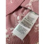 Gucci Women GG Knit Wool Top Pink Crewneck Short Sleeves – Bild 9