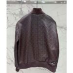 Gucci Women GG Leather Bomber Jacket Brown Lambskin Front Patch Pockets – Bild 4